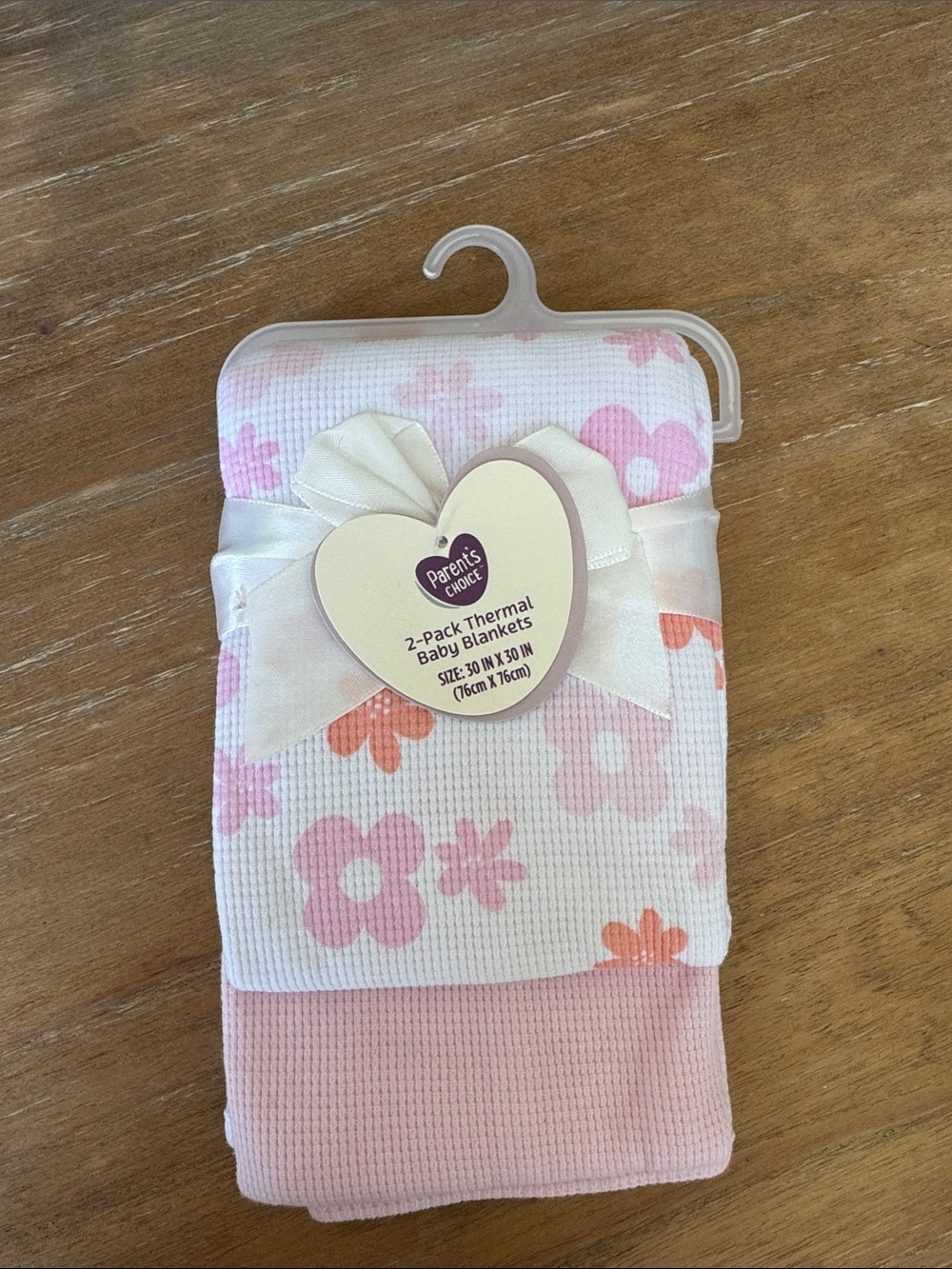 Parents Choice 2-Pack Thermal Baby Blankets - Pink Floral